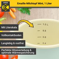 Emaillierter Milchtopf - mint - 12 cm