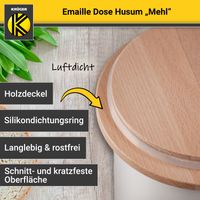 Emaillierte Dose Husum für Mehl, 12 cm