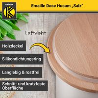 Emaillierte Dose Husum für Salz, 10 cm