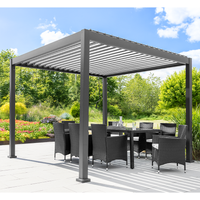 Alu Pergola mit beweglicher Entlüftung, ca. 300 x 300 x 230 cm - Anthrazit