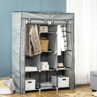 Stoffschrank, Faltschrank, Kleiderschrank mit Kleiderstangen, 8 Ebenen