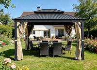 Pavillon "Sofia" aus Aluminium & Stahl ca. 365 x 300 x 282 cm - Anthrazit