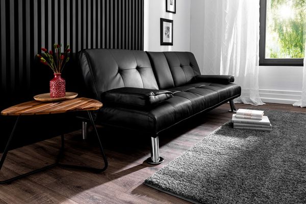 Schlafsofa mit Bettfunktion & zusammenklappbaren Getränkehalter