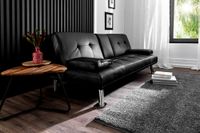Schlafsofa mit Bettfunktion & zusammenklappbaren Getränkehalter, ca. 167 x 81 x 72 cm - Schwarz