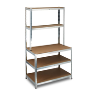 Schwerlastregal mit Werkbank,  5 Ablagen gesamt 800 kg, 180 x 100 x 60 cm 