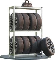 Schwerlastregal, Reifenregal, bis 795kg belastbar für 8 Reifen, 180 x 120 x 40 cm