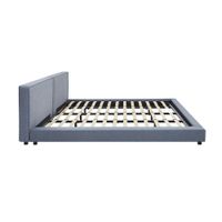 HOME DELUXE Bett mit Ablage GALAXIS – 270 x 200 cm  Grau mit Matratze H2/H3