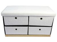 Sitztruhe mit 4 Schubladen, ca. 76 x 38 x 42 cm - Weiß