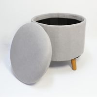 Sitzhocker mit Stauraum, ca. 40 x 40 x 40 cm – Grau