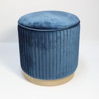 Sitzhocker mit Stauraum und abnehmbarem Deckel, ca. 42 x 42 x 43 cm – Blau
