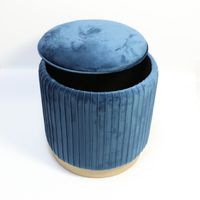 Sitzhocker mit Stauraum und abnehmbarem Deckel, ca. 42 x 42 x 43 cm – Blau