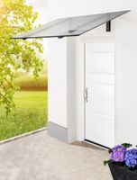 Pultvordach mit Polycarbonatplatte Dany aus Aluminium & PC, ca. 150 x 98 x 34,5 cm