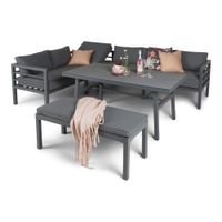 14tlg. Alu-Lounge SEBASTIAN Ecksofa Set - Anthrazit