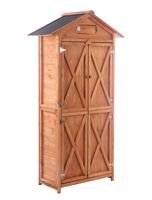 Werkzeugschrank aus Holz, 2 Fächer ca. 88 x 45,5 x 168 cm - Braun