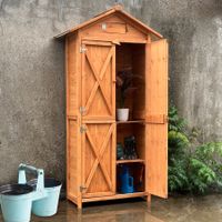 Werkzeugschrank aus Holz, 2 Fächer ca. 88 x 45,5 x 168 cm - Braun
