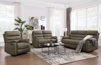 3tlg. Couchgarnitur gepolstert - Braun