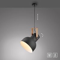 Pendelleuchte CUP 2.0, 1xE27 max. 60Watt exkl., höhenverstellbar, IP20, Schwarz