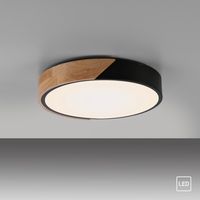 JUST LIGHT. LED Deckenleuchte BILA, 1xLED-Board/24W, 3000K, Ø32cm, Schwarz