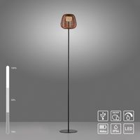 JUST LIGHT. LED Stehleuchte ASKIA, 1xLED-Board/3Watt, 3000K, Akkuleuchte, IP54, Schwarz