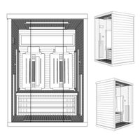 Infrarotkabine SALTCOATS 135x105 cm, 4 Vollspektrumstrahler, 2 Personen