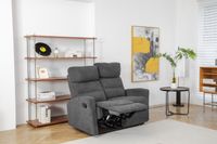 3tlg. Polstergarnitur mit 5 Relaxfunktionen - Dunkelgrau