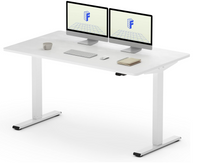 Flexispot Basic höhenverstellbarer Schreibtisch Weiß + 140*80CM Tischplatte Weiß Single Motor