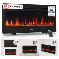 KAMINIO Elektrokamin MARLON - Elektrischer 3-in-1 Kamin - 36 Zoll