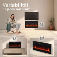 KAMINIO Elektrokamin MARLON - Elektrischer 3-in-1 Kamin - 36 Zoll
