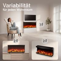 KAMINIO Elektrokamin LEA - Elektrischer 3-in-1 Kamin mit Panoramaview - 36 Zoll