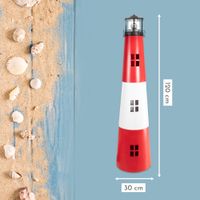 Gartendeko Solar Leuchtturm mit rotierender LED-Beleuchtung 120 cm hoch
