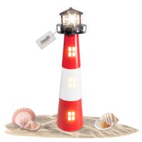 Gartendeko Solar Leuchtturm mit rotierender LED-Beleuchtung 60 cm hoch