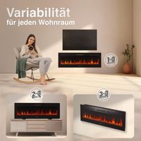 KAMINIO Elektrokamin MARLON - Elektrischer 3-in-1 Kamin - 50 Zoll