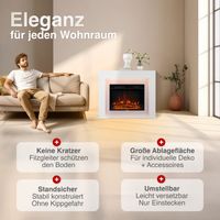KAMINIO Elektrokamin MATTI - Elektrischer Standkamin - 38 Zoll, Weiß