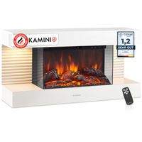 KAMINIO Elektrokamin LIZ - Elektrischer Wandkamin - Weiß