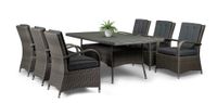 19tlg. Dining Set Sitzgruppe DUBLIN aus Aluminium inkl. Polsterauflage, Braun
