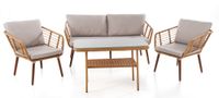 11tlg. Lounge-Set  ASTI aus Aluminium und Rope-Geflecht inkl. Polsterauflage - Beige
