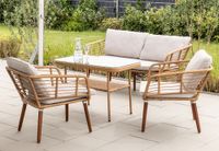 11tlg. Lounge-Set  ASTI aus Aluminium und Rope-Geflecht inkl. Polsterauflage - Beige