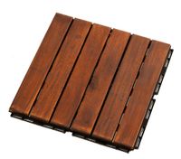 9er-Set Massivholz-Klickfliese aus Akazienholz, ca. 30 x 30 x 1,9 cm - Braun