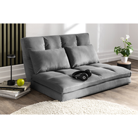 2 in 1 faltbares Bodensofa Bett mit Rückenlehne - Dunkelgrau