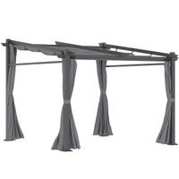 Pergola 2,97 x 2,95 m Gartenpavillon mit Sonnendach, Seitenteilen