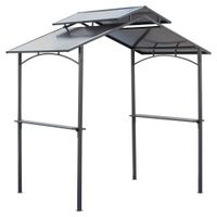 Grillpavillon mit Flammschutzdach 2,5 x 1,5m BBQ-Pavillon Stahl PC