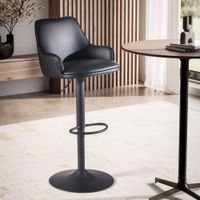 Barhocker Kunstleder Schwarz Hocker Küchenhocker Bistrohocker Barstuhl
