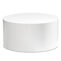 Couchtisch MONOBLOC Weiß Hochglanz 60 cm Wohnzimmertisch Sofatisch Rund