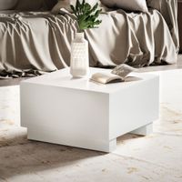 Couchtisch MONOBLOC Weiß Hochglanz 60x60 cm Wohnzimmertisch Sofatisch