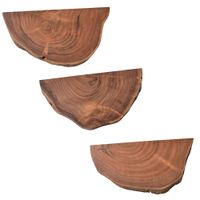 Wandregal 3er Set Akazie Vollholz Baumscheibe Pflanzentreppe Wand