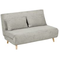 Schlafsofa, Klappbett mit Bettfunktion, Rückenkissen, Samtoptik, Grau