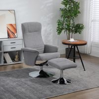 Relaxsessel mit Fußhocker 360°drehbarer Fernsehsessel bis 150 kg Grau