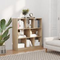 Bücherregal 3-stöckige Bücherregal Büroregal Home-Office Spanplatte Natur