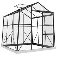 Gewächshaus Aluminium Treibhaus 3,68m² Tomatenhaus mit Fenster, Schwarz