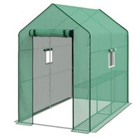 Ersatzfolie Gewächshausfolie mit UV-Schutz, Seitenfenster, Rolltür Grün